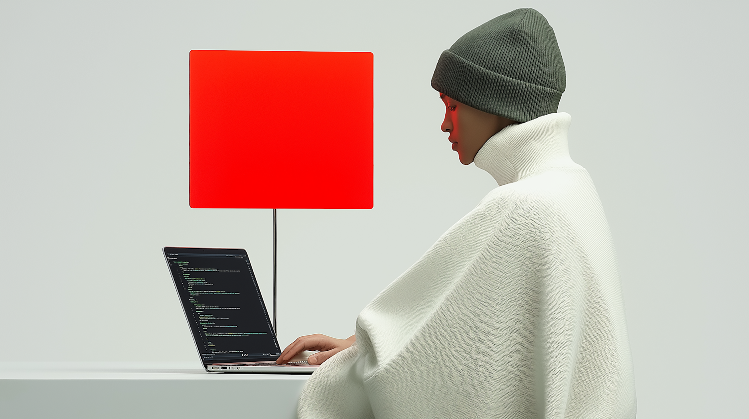 Developers with laptops at a technology meetup